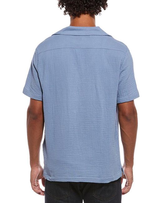 Joe's Jeans Blue Gauze Camp Collar Shirt for men