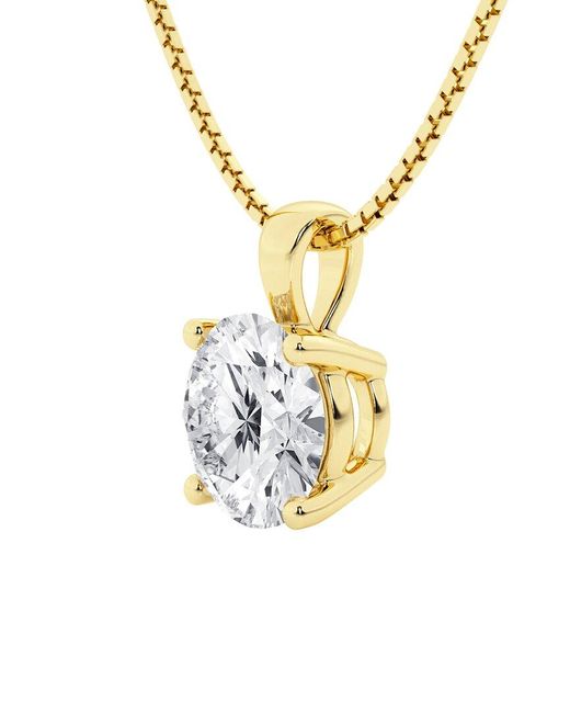 Lab Grown Diamonds Metallic 14k 1.50 Ct. Tw. Lab-grown Diamond Pendant Necklace