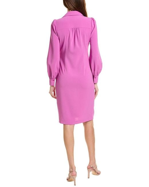 Tahari Pink Wrap Bodice Dress