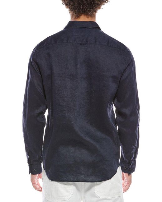 Theory Blue Irving Relaxed Linen Shirt for men