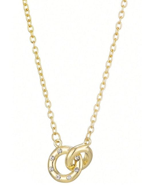 Adornia Metallic 18K Plated Stainless Steel Cz Tarnish-Resistant Lockings Necklace
