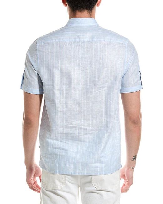 Ted Baker Blue Lytham Regular Fit Linen-blend Shirt for men