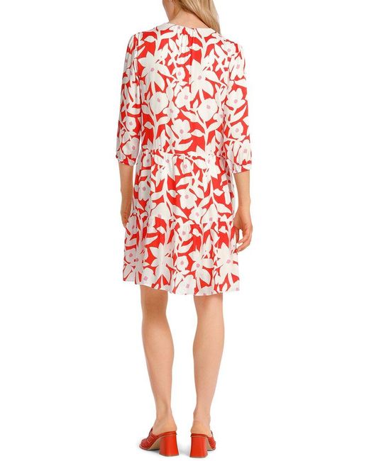 Marc Cain Red 3/4 Sleeve Midi Dress