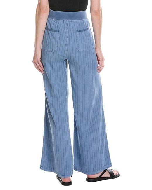 XCVI Blue Laughlin Wide Leg Linen-Blend Pant