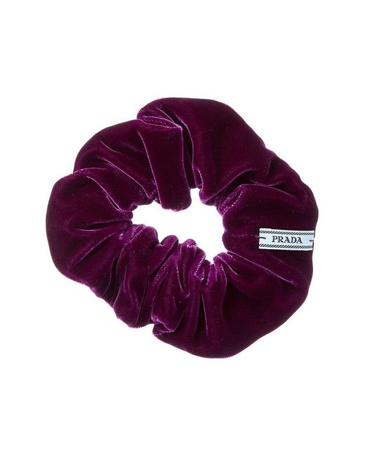 Prada Purple Logo Velvet Scrunchie
