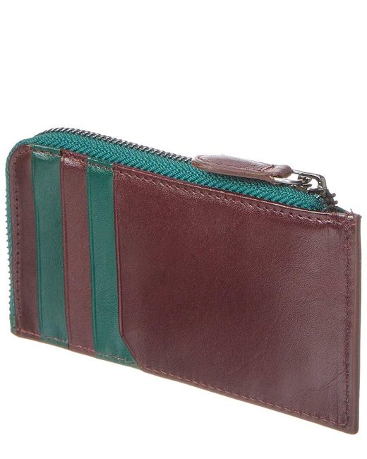 Ted Baker Green Nanns Contrast Detail Leather Zip Around Card Case for men