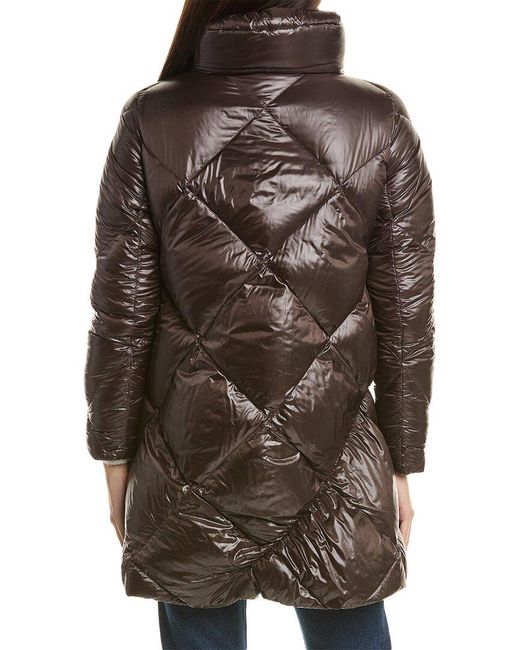 Herno Brown A-shape Diamond Quilted Down Coat