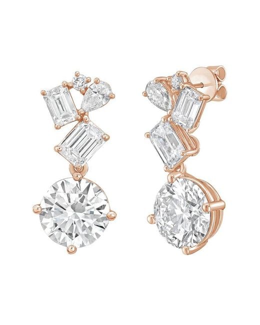 Diana M White Diana M. 14K Rose 8.00 Ct. Tw. Lab-Grown Diamond Earrings