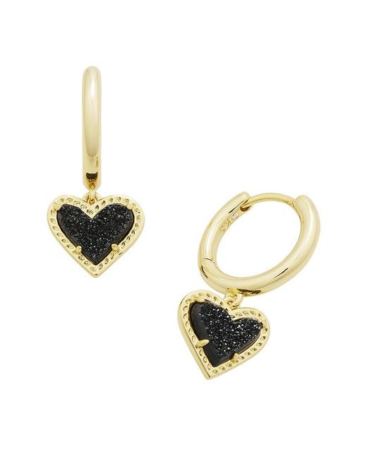 Kendra Scott Metallic Ari Heart 14K Drusy Huggie Earrings