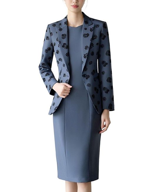 FLORIDA CLOTHING Blue 2Pc Blazer & Dress Set