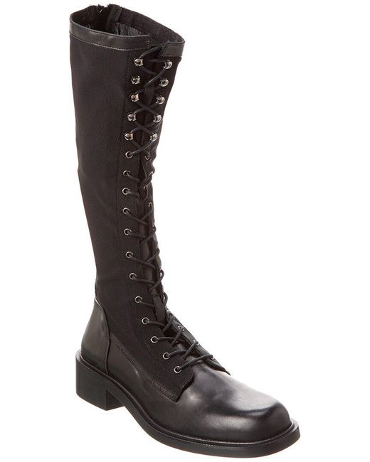 Free People Brown Trickum Tall Canvas & Leather Boot