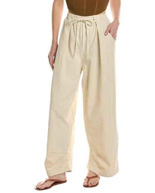 Free People Natural Chambers Laid Back Pull-On Pant