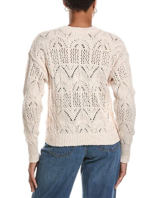 Autumn Cashmere White Boxy Pointelle Crewneck Sweater