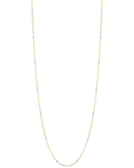 Italian Gold White 14K Enamel Chain Necklace