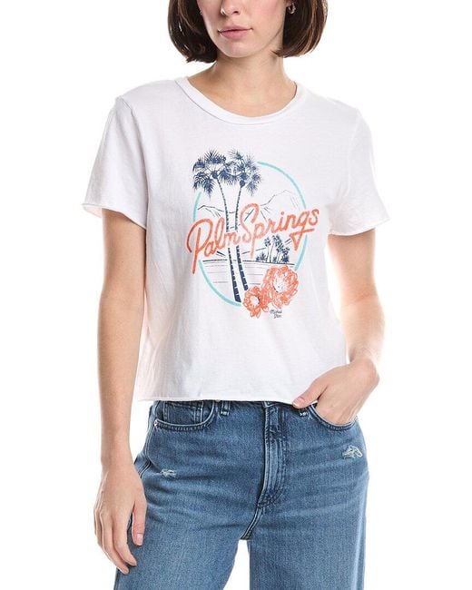 Michael Stars White Palm Springs Cropped T-Shirt