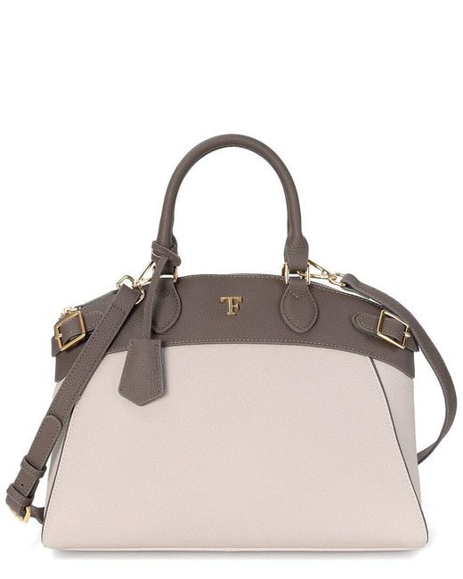 Tiffany & Fred Paris Pink Grained Leather Top-Handle Satchel