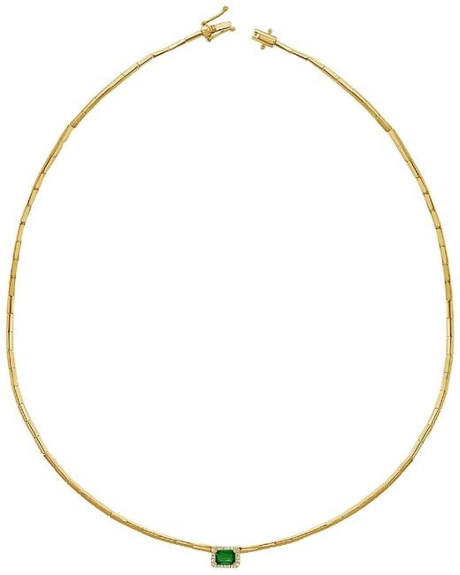 Sabrina Designs Metallic 14k 0.70 Ct. Tw. Diamond & Emerald Necklace