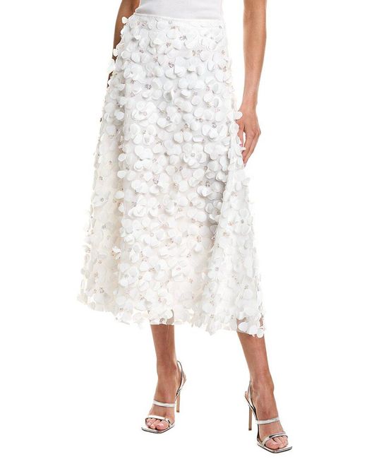 Endless Rose White 3D Floral Maxi Skirt