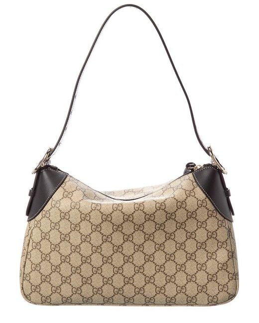 Gucci Brown Gg Emblem Medium Leather Shoulder Bag
