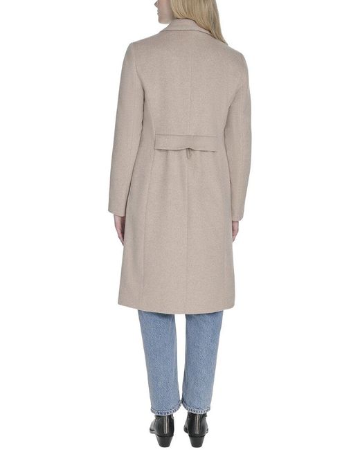 Cole Haan Natural Slick Wool-Blend Coat