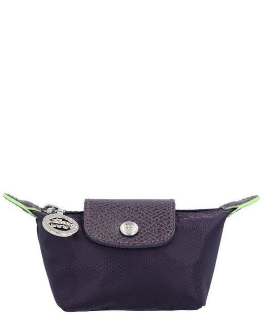 Longchamp Blue Le Pliage Canvas Coin Purse