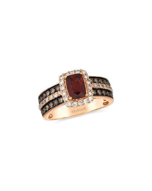 Le Vian White 14K Rose 1.88 Ct. Tw. Diamond & Garnet Cocktail Ring