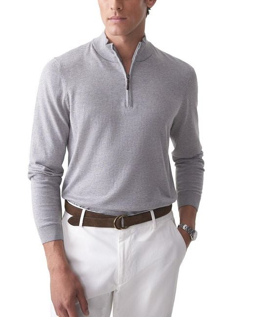J.McLaughlin Gray Brookhaven 1/4 Zip for men
