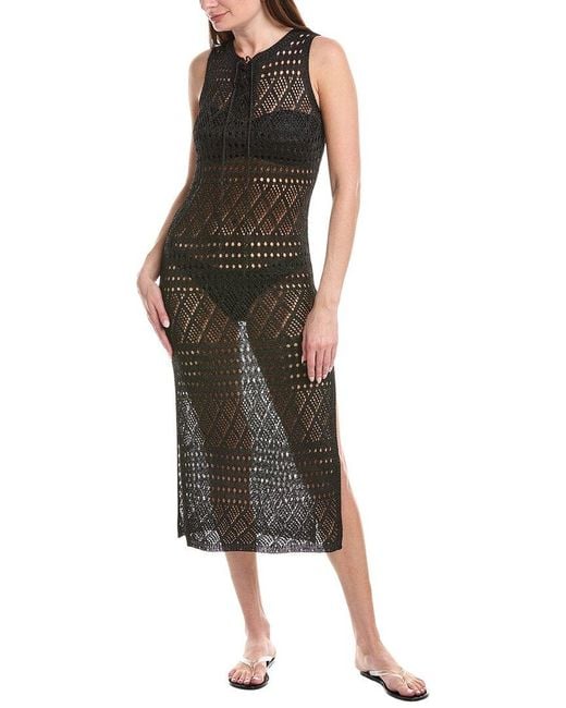 Salty Lemon Brown Laced Up Front Maxi Dress