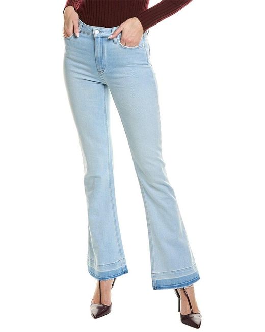 PAIGE Blue Laurel Canyon 32in Seam Fly Kitley Distressed High-rise Bootcut Jean