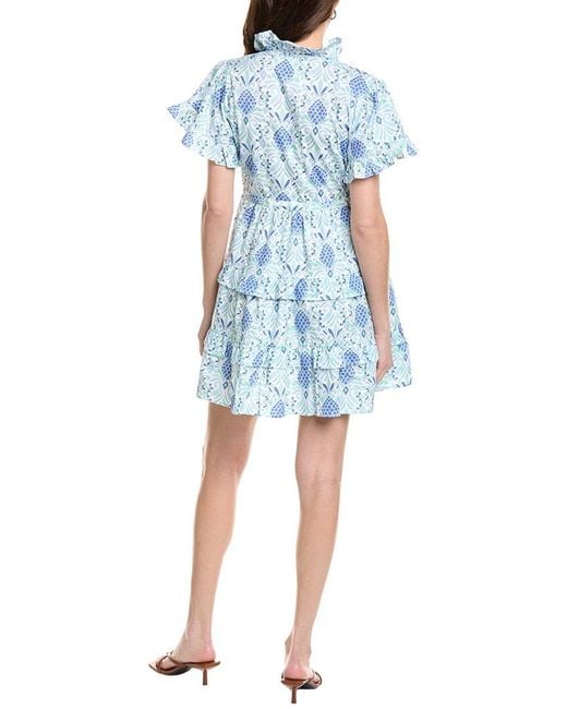 Sail To Sable Blue Tiered Mini Dress