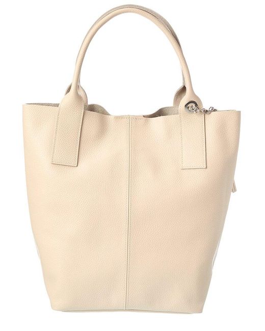 Italian Leather Natural Tote