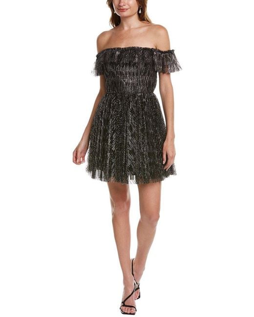 ML Monique Lhuillier Black Off-The-Shoulder Cocktail Dress
