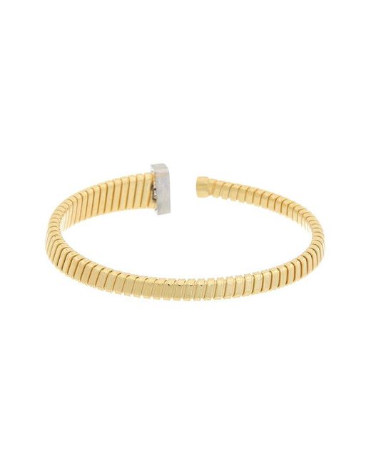 Meshmerise White 18K Over 0.12 Ct. Tw. Diamond Goose Bangle Bracelet