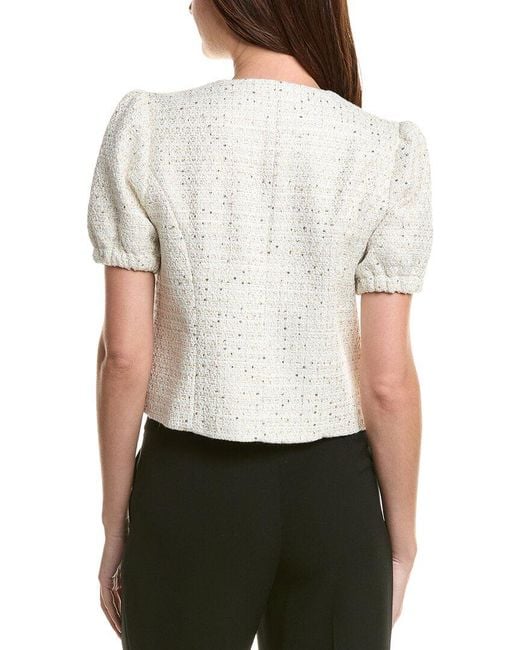 Nanette Lepore White Tweed Cardigan