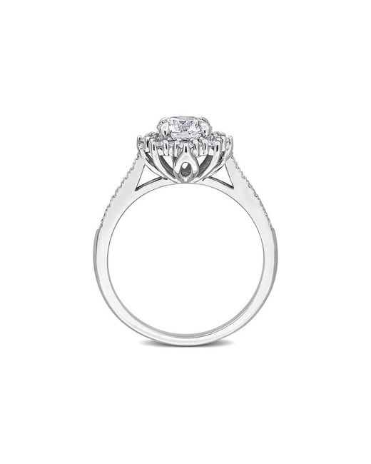 Lab Grown Diamonds White Created Forever 14K 1.16 Ct. Tw. Lab-Grown Diamond Halo Ring