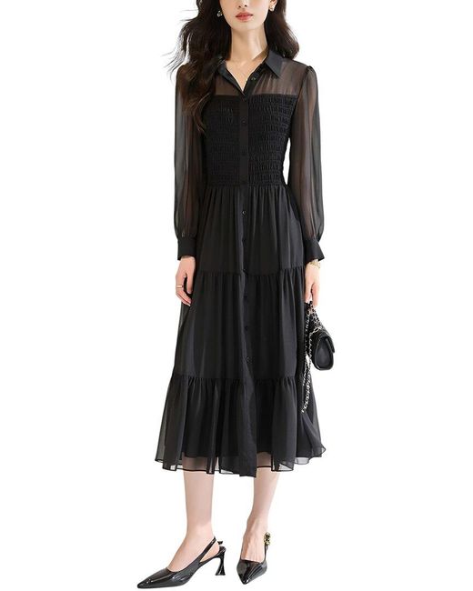 LEON GORI Black Midi Dress