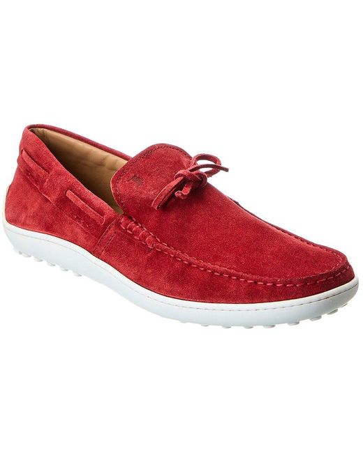 Tod's Red Suede Loafer for men