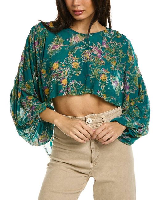 Free People Green Up For Anything Top