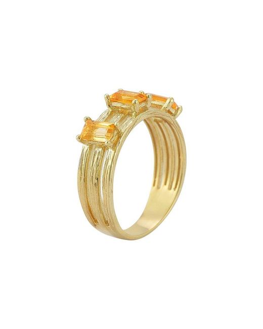Reiss Metallic 14k 0.93 Ct. Tw. Citrine Cocktail Ring