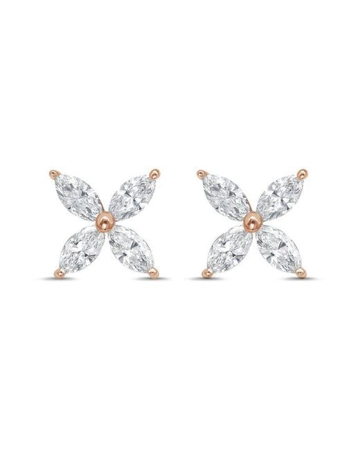 Diana M Metallic Diana M. 14K Rose 1.00 Ct. Tw. Lab-Grown Diamond Stud Earrings