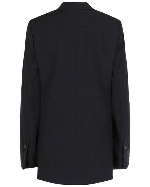 Ferragamo Black Single-Breasted Wool Blazer