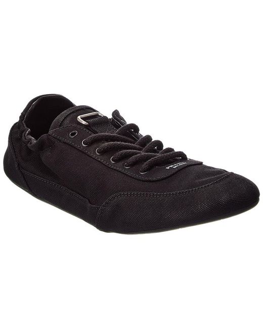 Prada Black Logo Canvas Sneaker