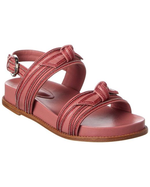 Alexandre Birman Red Clarita Sport Leather Sandal