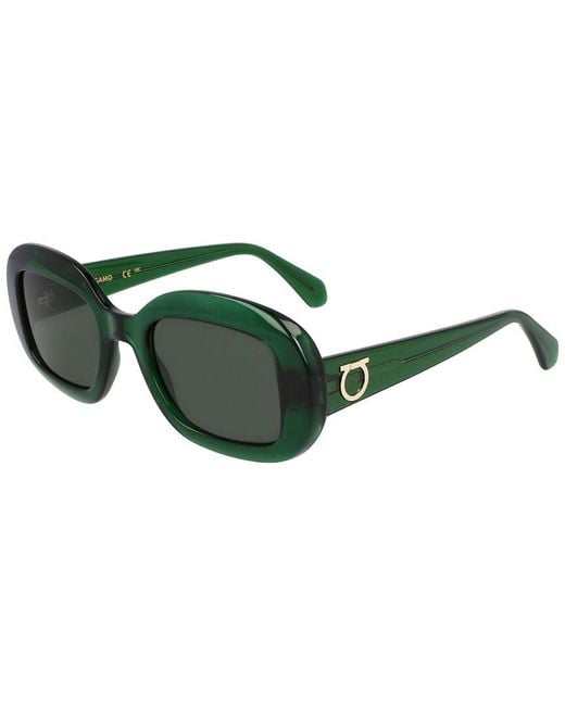 Ferragamo Green Gancini 51Mm Sunglasses