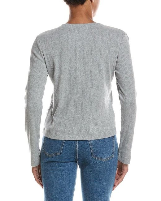 PERFECTWHITETEE Gray Lila Pointelle Cardigan