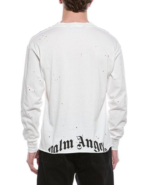 Palm Angels White Distressed Shirt for men