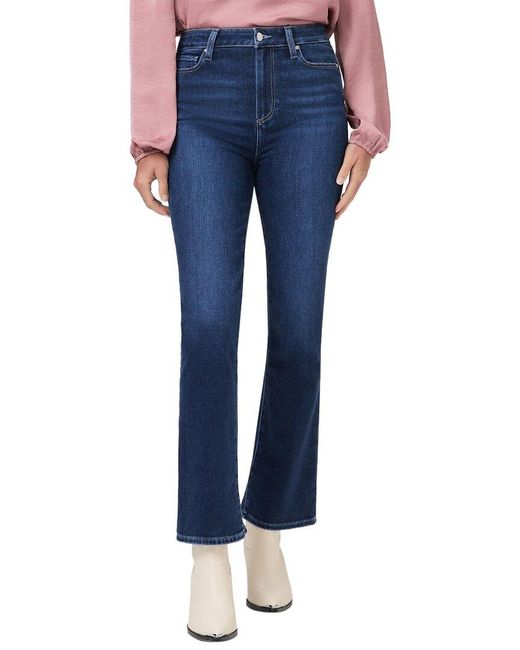 PAIGE Women's Claudine Transcend Vintage High Rise Ankle Flare Jeans | Dark Wash Slim Flare
