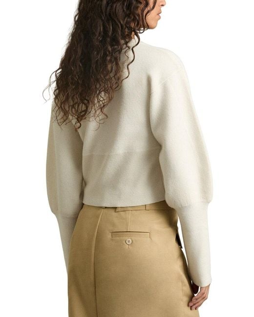 Reiss Natural Ella Crew Cropped Jumper
