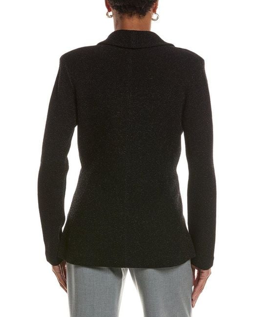 St. John Black Tuxedo Textured Jacket