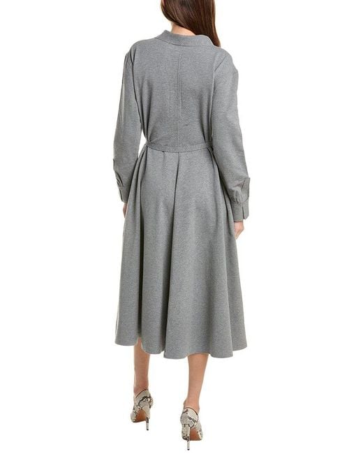 Norma Kamali Gray Boyfriend Shirt A-Line Dress